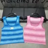 Hochwertige Celine Weste, Blau, Strick, Bestickte Kollektion
