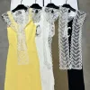 Luxus Celine Weste Gelb Strick Jacquard Stil