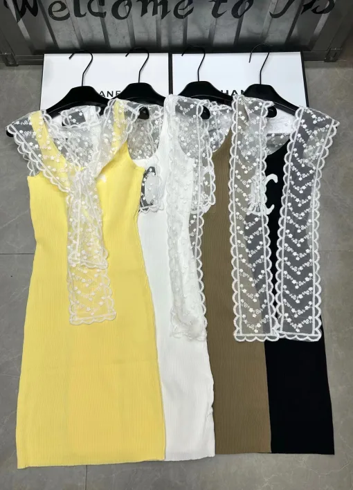 Luxus Celine Weste Gelb Strick Jacquard Stil