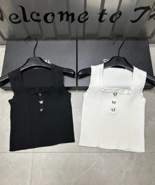 Hochwertige Chanel Weste Schwarz Strick Luxus