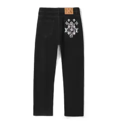 Premium Qualität Louis Vuitton Jeans Schwarz Print Luxus