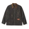 Hochwertige Louis Vuitton Jacken Gold Denim Stickerei Kollektion