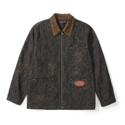 Hochwertige Louis Vuitton Jacken Gold Denim Stickerei Kollektion