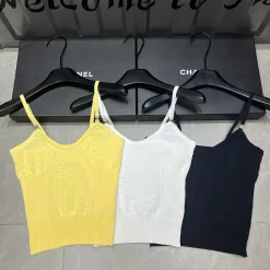 Premium Chanel Hosenträger Gelbe Strickkollektion