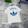 Premium Qualität Adidas Kurzarm Navy Baumwolle Stickerei Luxus