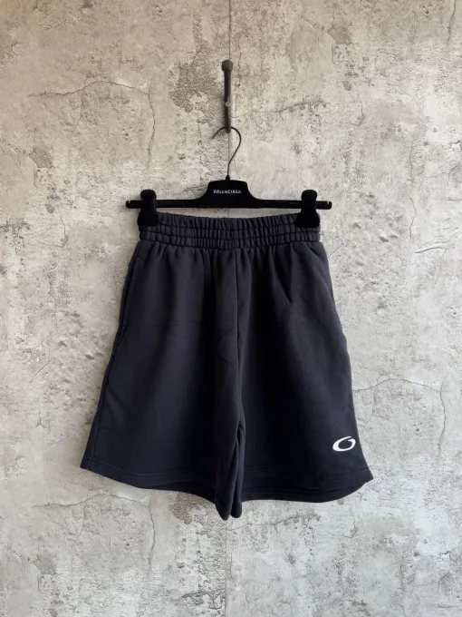 Hochwertige Balenciaga Shorts Schwarzes Logo Luxus