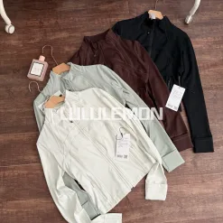 Hochwertige Lululemon-Mäntel aus schwarzer Spandex-Logo-Kollektion