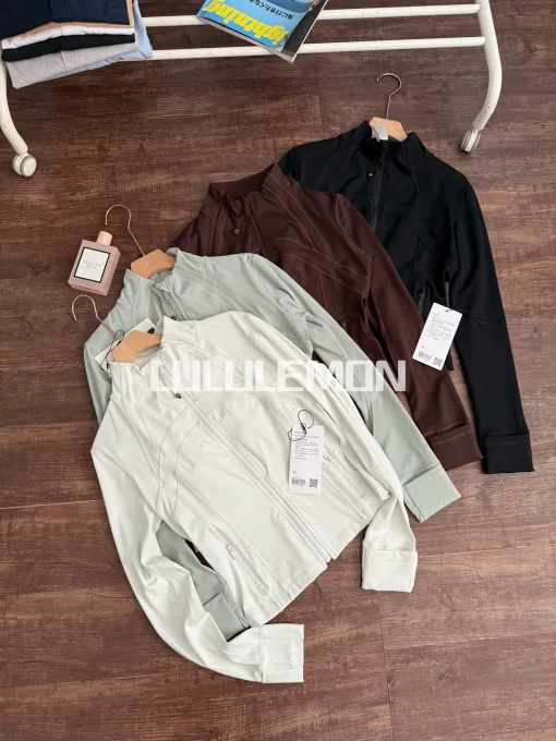 Hochwertige Lululemon-Mäntel aus schwarzer Spandex-Logo-Kollektion