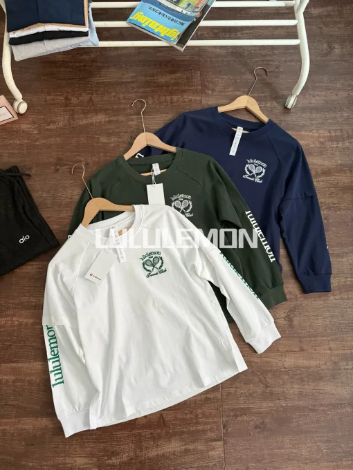 Premium Qualität Lululemon Langarmshirt Navy Sportlicher Luxus
