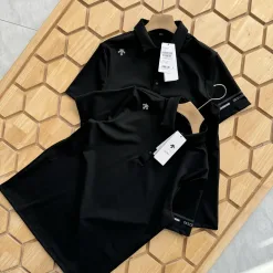 Bestseller: Kurzarm-Kollektion „Descente“ aus schwarzer Baumwolle mit atmungsaktivem Design