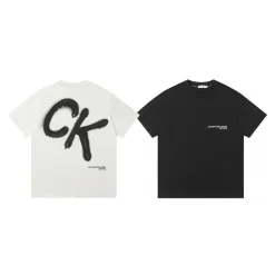 Luxus Calvin Klein Kurzarm Schwarz Baumwolle Klassischer Stil