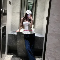 Premium Chanel Weste Weiß Strick Bestickt Luxus