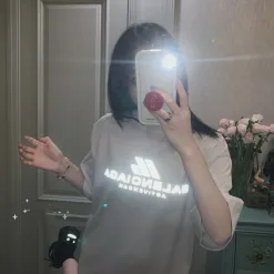 Bestseller Balenciaga Kurzarm-Kollektion mit weißem Baumwolldruck
