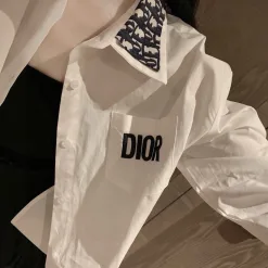 Premium Dior Hemd Schwarze Stickerei Kollektion