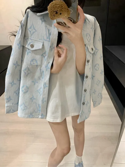 Bestseller Louis Vuitton Hemd Blue Denim Jacquard Kollektion