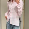 Hochwertiges Loewe-Hemd in Pink Plaid-Kollektion
