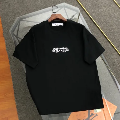 Premium Off-White Kurzarm Weißes Baumwolllogo Luxus