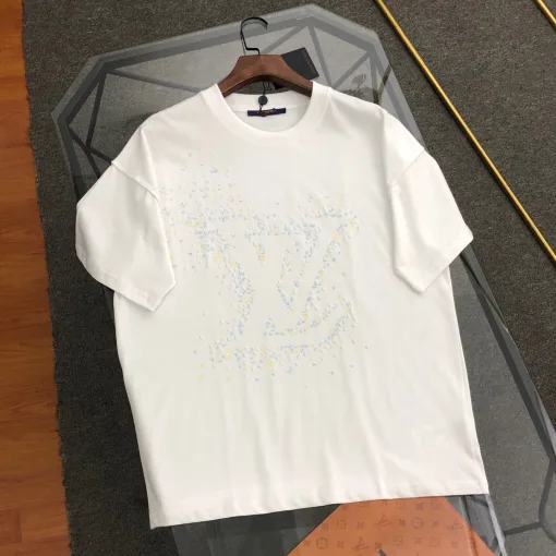 Bestseller Louis Vuitton Kurzarmhemd aus schwarzer Baumwolle im Logo-Stil