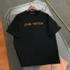Luxus Louis Vuitton Kurzarm Schwarz Baumwolle Bestickt Luxus