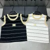 Hochwertige Celine Weste Schwarzer Strick Bestickter Stil