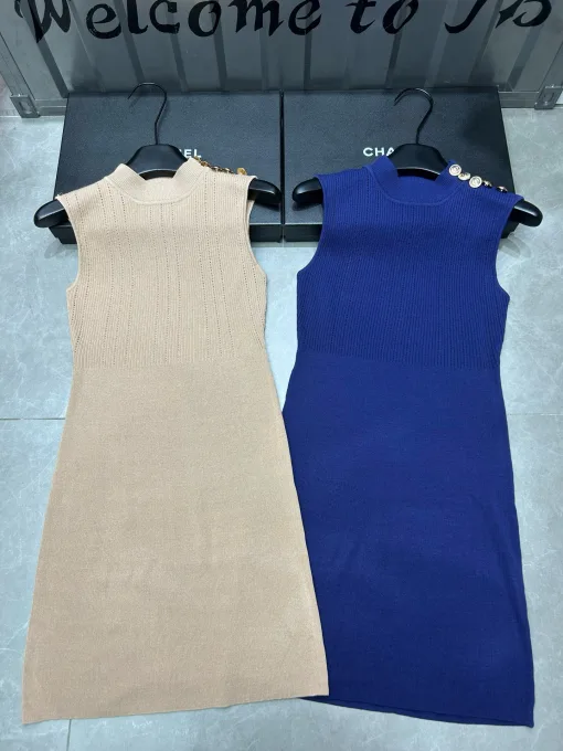 Luxuriöse Balmain Weste im Gold-Strick-Stil