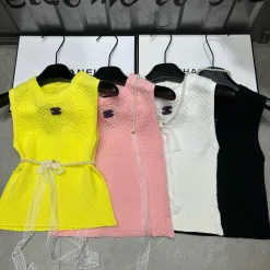 Chanel Weste in Premiumqualität, Gelb, Strick, Luxus