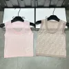 Hochwertige Fendi Weste im rosa Strick-Jacquard-Stil