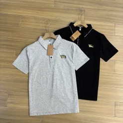 Premium Burberry Kurzarm Schwarz Atmungsaktive Kollektion