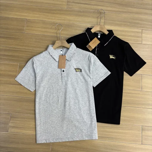 Premium Burberry Kurzarm Schwarz Atmungsaktive Kollektion