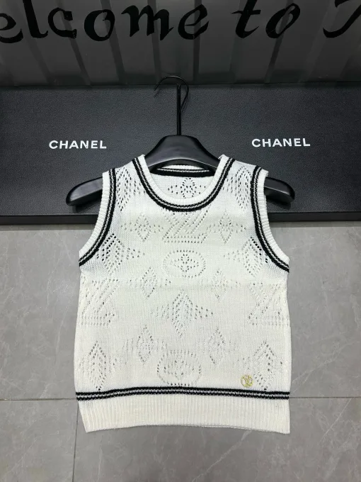 Premium Louis Vuitton Weste Weiß Strick Kollektion