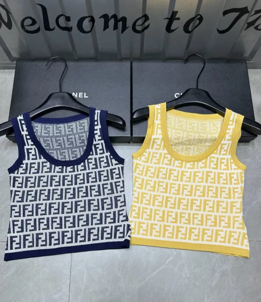 Bestseller Fendi Weste Blau Strick Jacquard Luxus