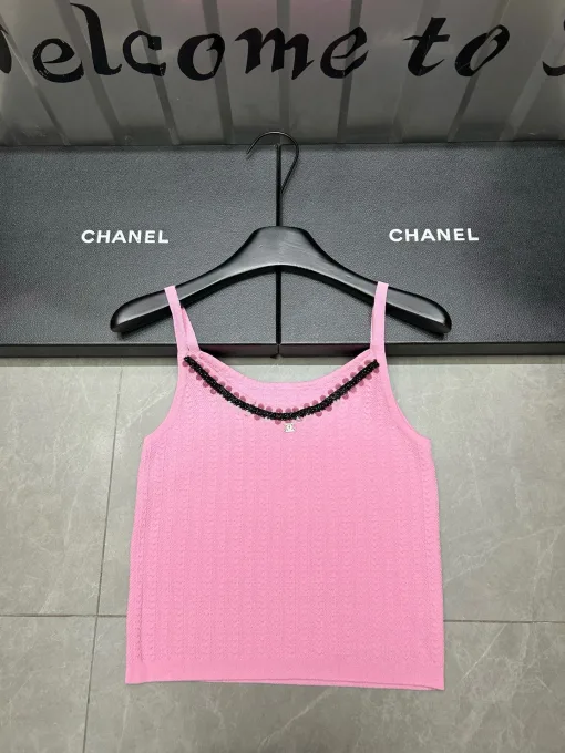 Bestseller Chanel Hosenträger Pink Knit Luxus