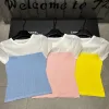 Premium Balmain Kurzarm Blau Strick Monogramm Kollektion