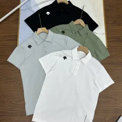 Premium Qualität Descente Kurzarmhemden Schwarz Casual Style