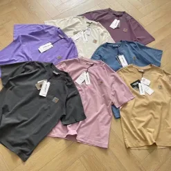 Hochwertige Carhartt Kurzarmhemd Beige Baumwolle gewaschen Luxus