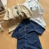 Bestseller Ralph Lauren Kurzarmhemd Navy Baumwolle Solid Style