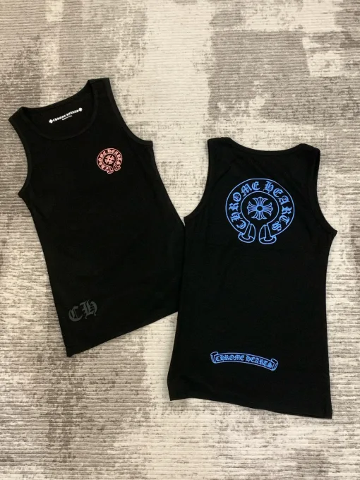 Hochwertige Weste von Chrome Hearts in Blaudruck-Kollektion
