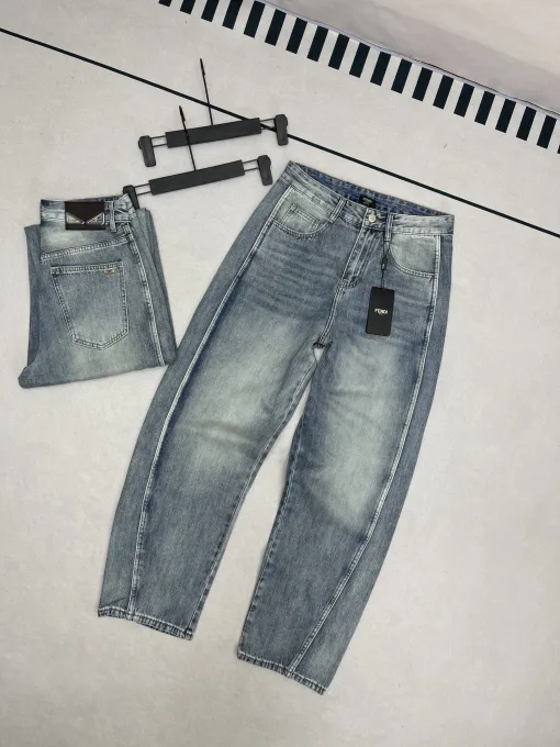 Premium Qualität Fendi Jeans Leder Logo Luxus