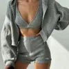 Premium Alo Shorts Graue Printkollektion