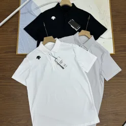 Premium Descente Kurzarmhemden Schwarz Casual Kollektion