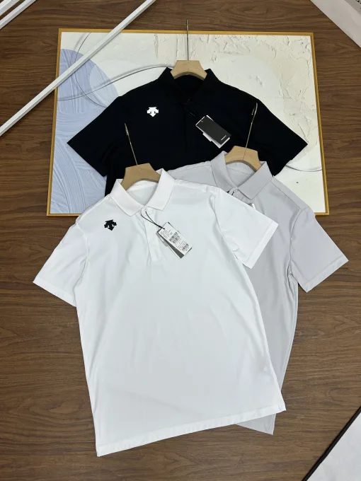 Premium Descente Kurzarmhemden Schwarz Casual Kollektion