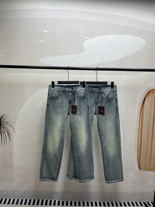 Premium Louis Vuitton Jeans Baumwolle gewaschen Luxus