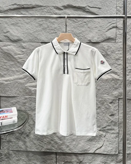 Luxus Moncler Poloshirt Weiß Monogramm Luxus