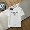 Hochwertiges Prada Kurzarm-Shirt aus schwarzer Baumwolle im sportlichen Stil