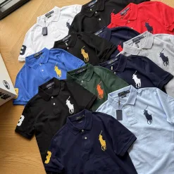 Bestseller Ralph Lauren Poloshirt Schwarz Baumwolle Stickerei Luxus