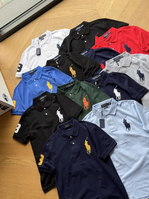 Bestseller Ralph Lauren Poloshirt Schwarz Baumwolle Stickerei Luxus