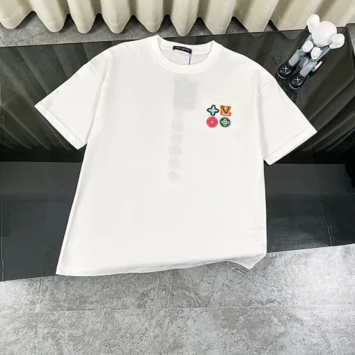 Premium Qualität Louis Vuitton Kurzarmhemd Schwarz Baumwolle Logo Luxus
