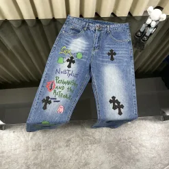 Hochwertige Chrome Hearts Jeans Black Denim Washed Kollektion