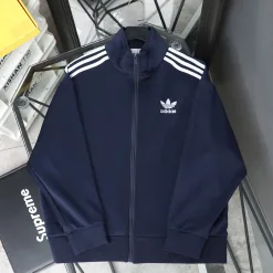 Luxus Adidas Mantel Blau Baumwolle Klassischer Stil