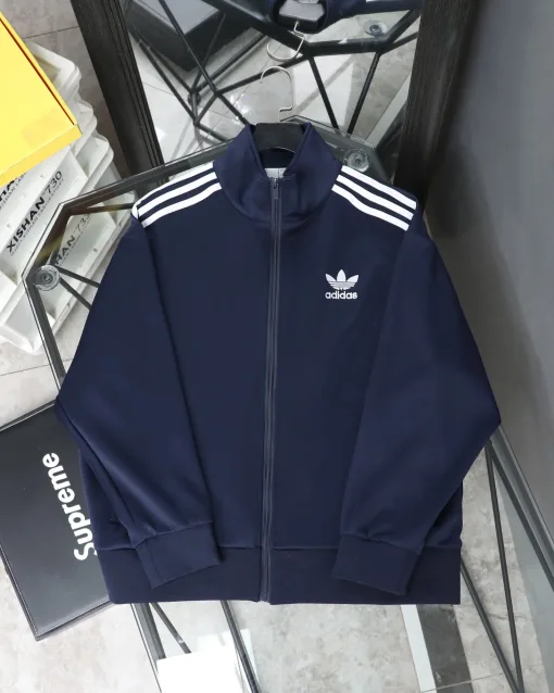Luxus Adidas Mantel Blau Baumwolle Klassischer Stil